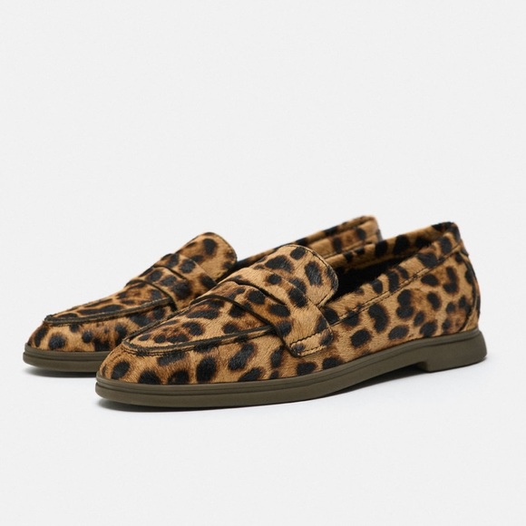 Zara Shoes - ZARA ANIMAL PRINT HAIR HIDE LEATHER LOAFERS